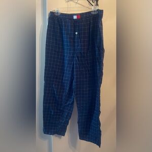 Tommy Hilfiger Navy Blue Checkered Pj Bottoms Size Medium